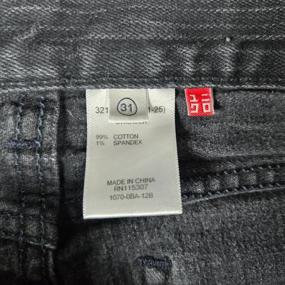 Y2K Uniqlo Mens Black S-001 Slim Fit Jeans 31